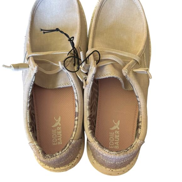 NWB Eddie Bauer Women’s Canvas Lace-Up Loafers Surray Tan Size 8 - Picture 6 of 7
